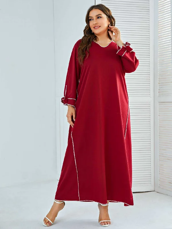 Must-Have Deals mini dressKittenAlarm - Women's Plus Size Casual Long Sleeve Maxidress XL-4XL