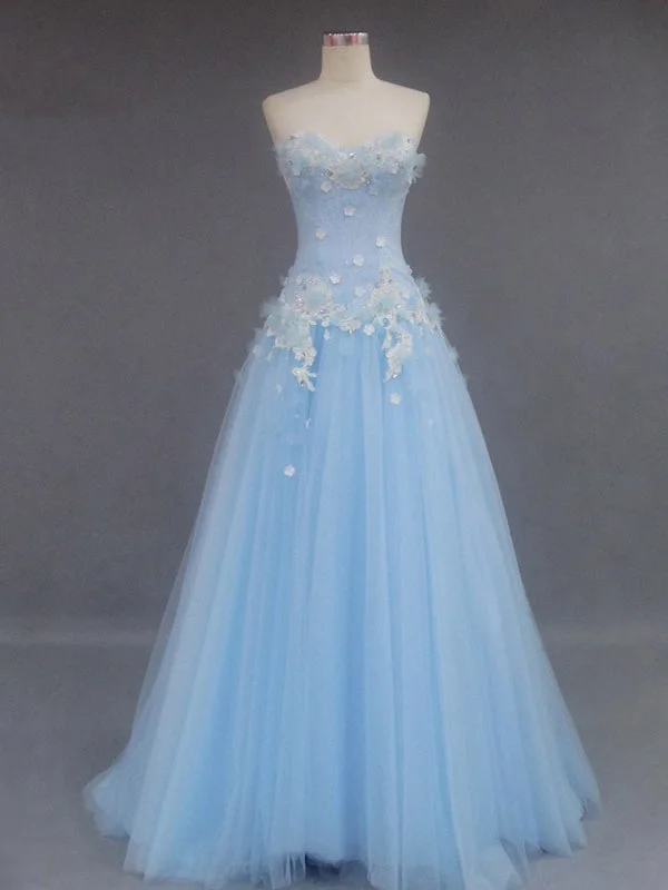 Price Slash Beautiful Prom Dress Sweetheart Light Sky Blue Long Prom Dress/Evening Dress JKL254