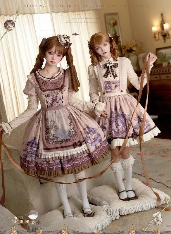 summer floral dressSpireme Cat~Doll Diary~Kawaii Lolita Dress Suit Doll-like Dress