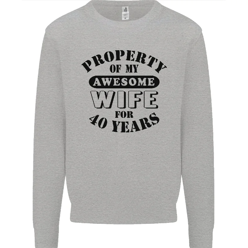 contemporary fitness sweatshirt40th Wedding Anniversary 40 Year Funny Wife Mens Sweatshirt Jumper