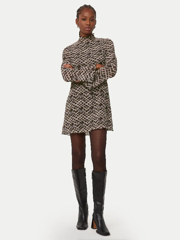 Sneak Peek Sale statement dressThe Textured Long Sleeve Dress  in Dark Chocolate