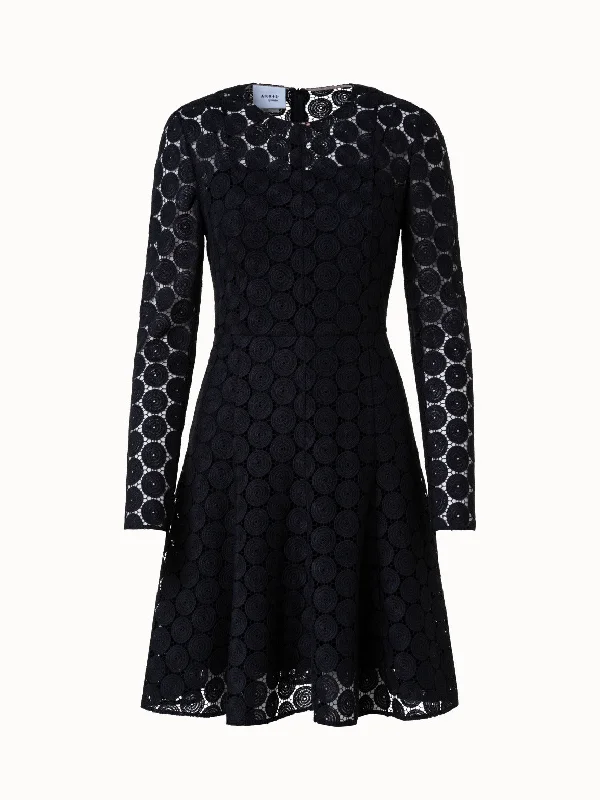 Clearance Sale floral dressFit and Flare Dress in Dot Embroidery