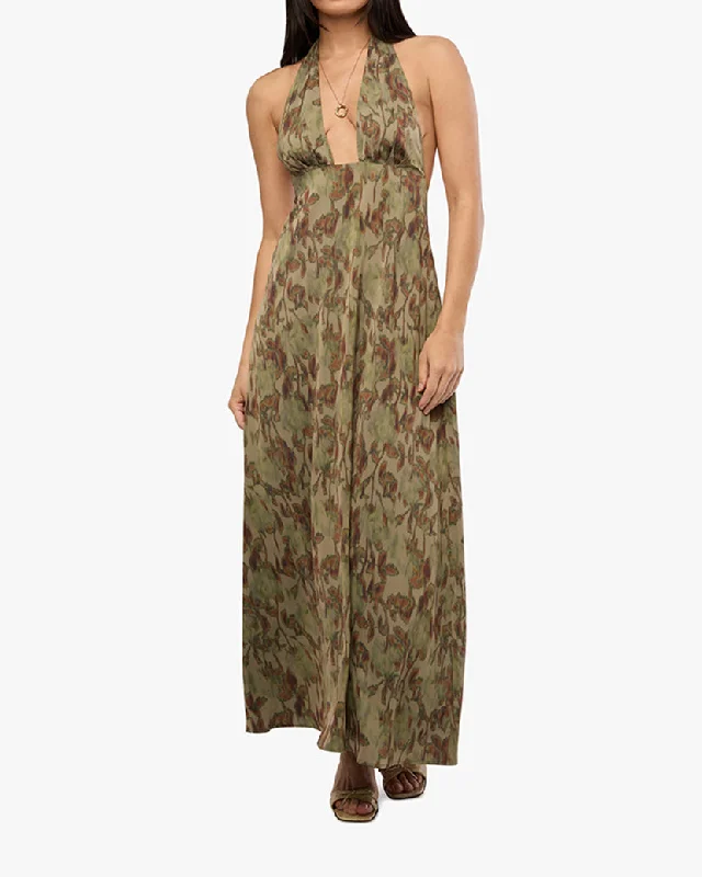 Shop and Save elegant dressHalter Deep V Maxi Dress