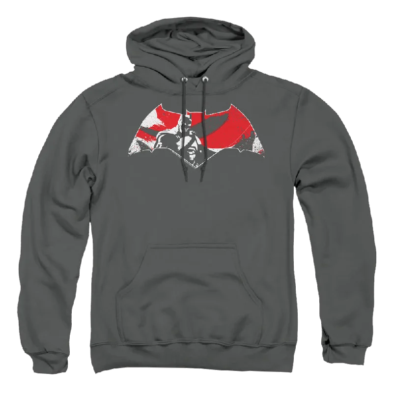 Special Discount athletic hoodieBatman v Superman Armor Splatter Logo - Pullover Hoodie