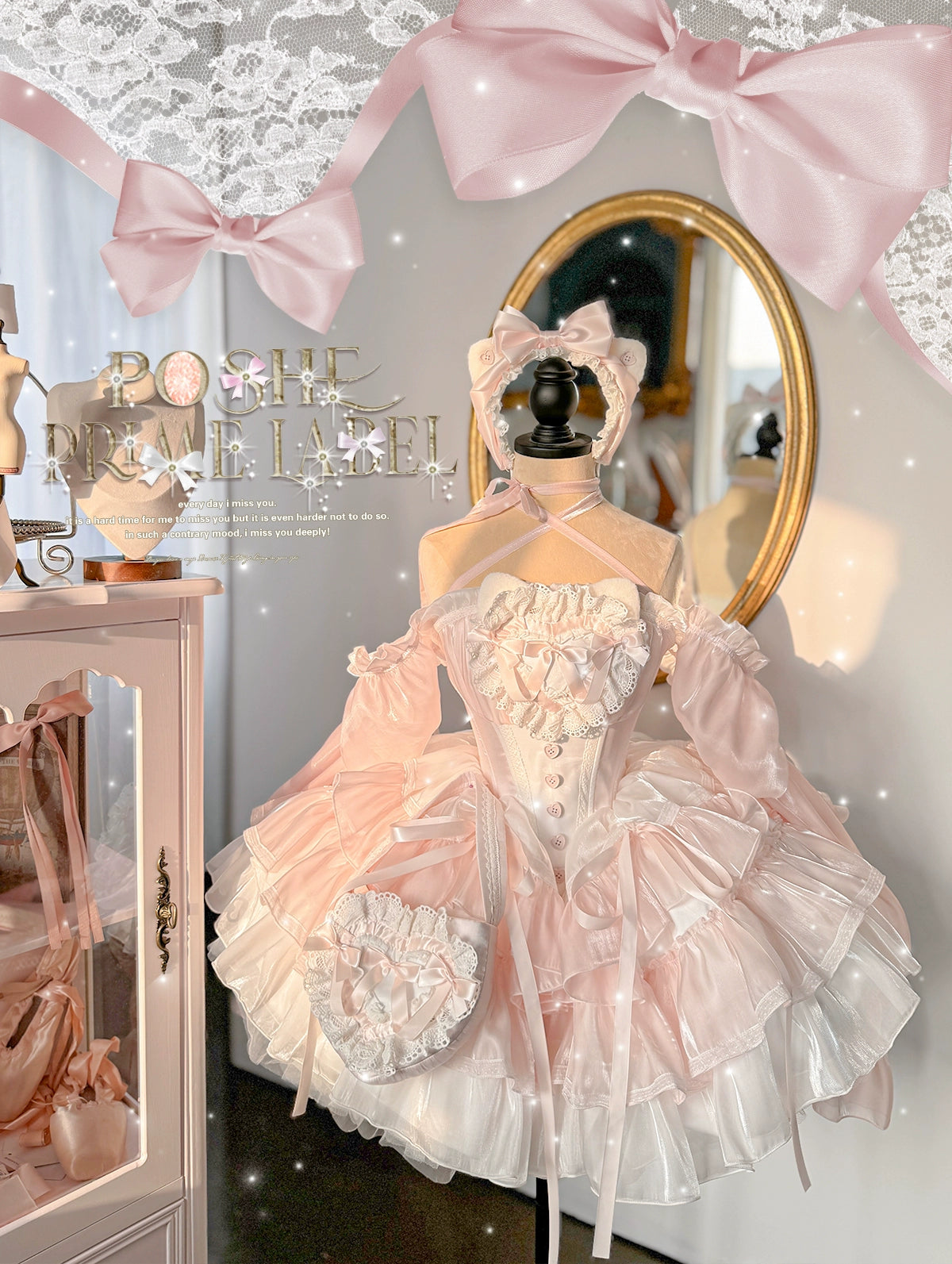 bohemian dressPOSHEPOSE~Jewel Box · Button Cat Dream~Gorgeous Princess Lolita Dress Set with KC and Handbag