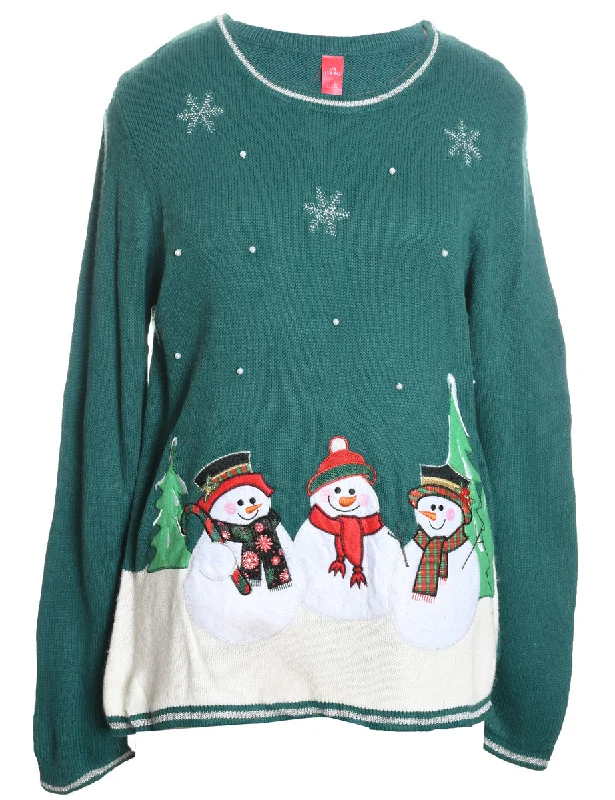 Shop and Save Snowman Christmas Jumper - L