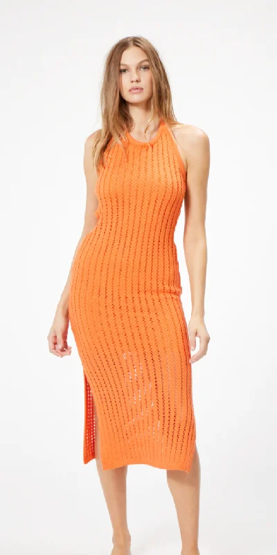 Special Discount playful dressOrange Crochet Halter Dress by Sophie Rue