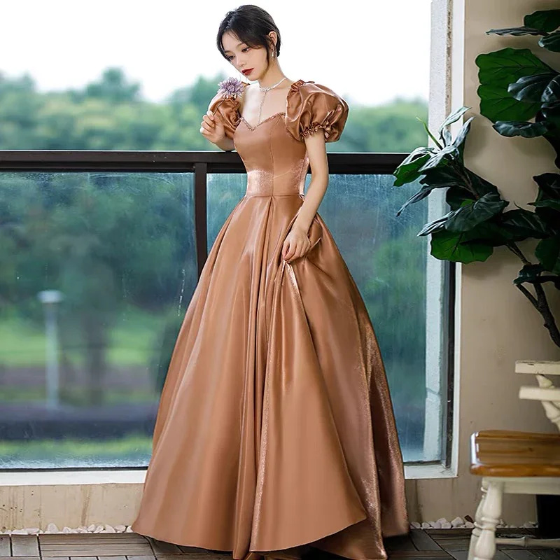 elegant evening dressLovely A line satin long prom dress princess dress Y571