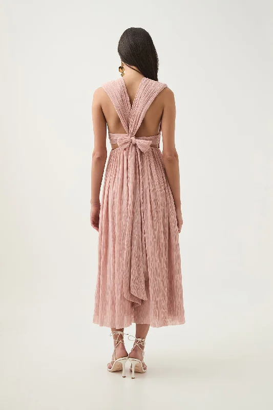 Closeout Sale sleeveless dressBecoming Bow Back Midi Dress