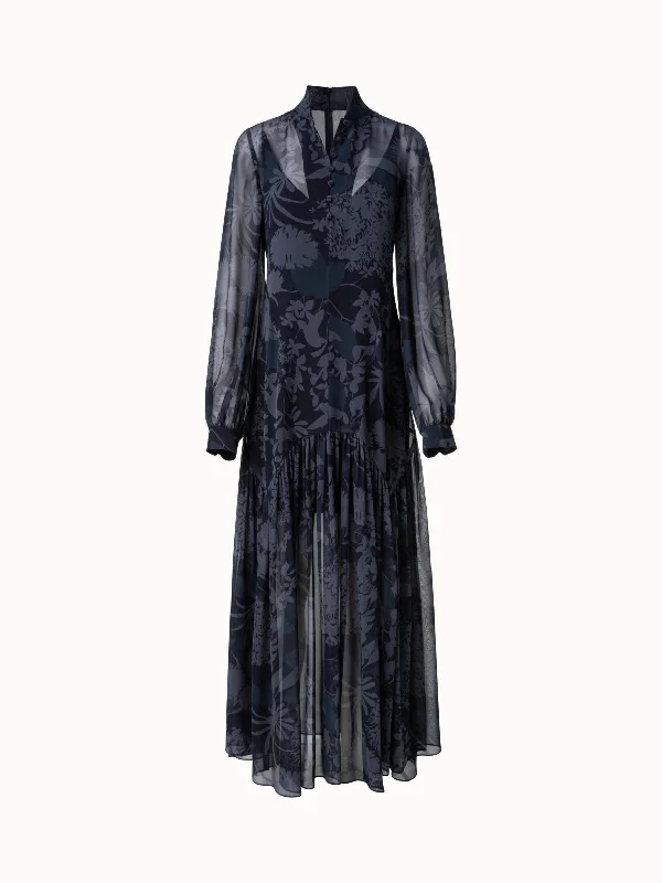 Get It Before It’s Gone shift dressSilk Georgette Midi Dress with Abraham Flower Print Get It Before It’s Gone shift dressSilk Georgette Midi Dress with Abraham Flower Print