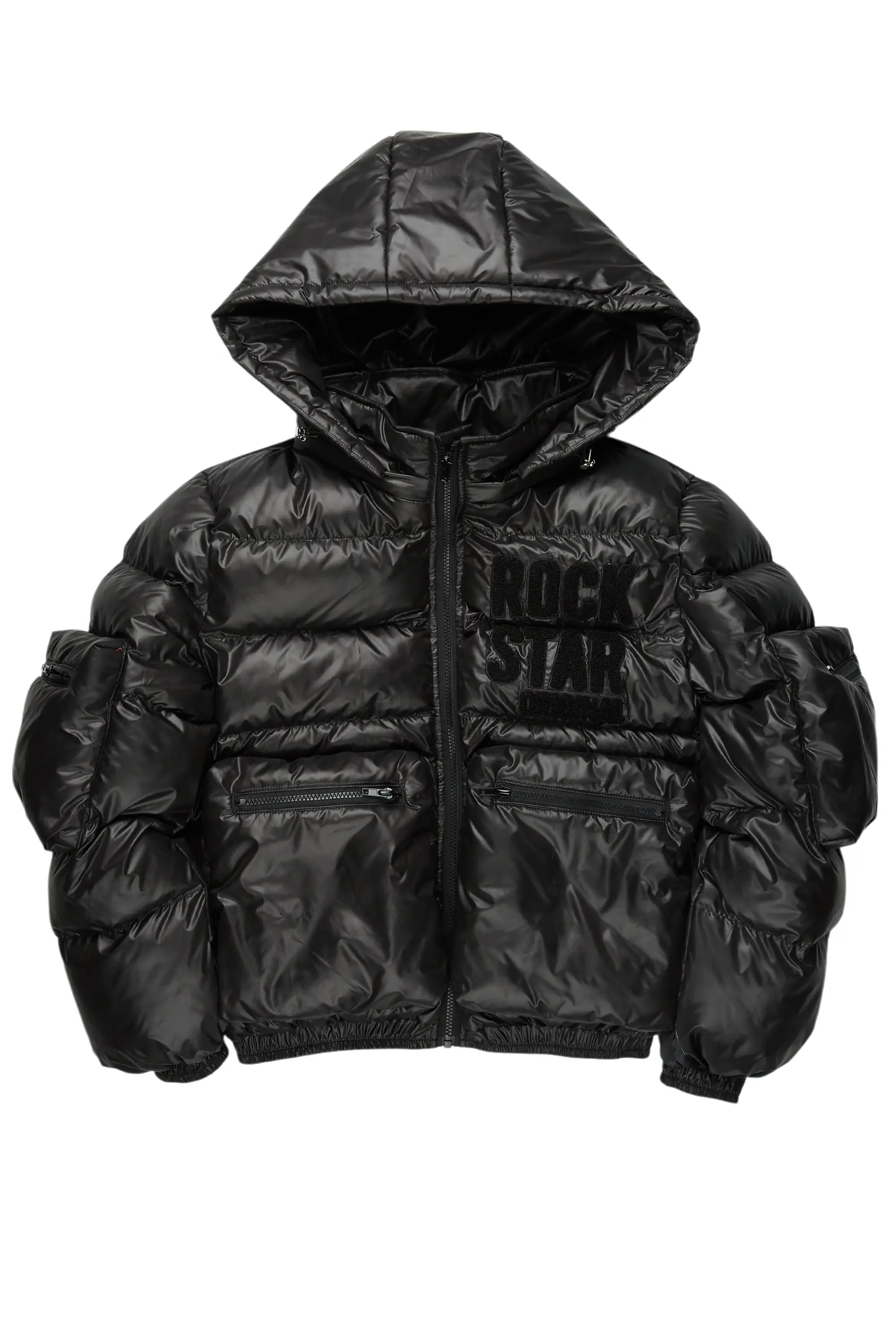 Savings Event Keisha Black Cargo Puffer Jacket