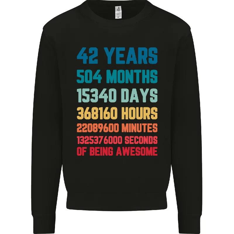 bold fitness hoodie42nd Birthday 42-Year-Old Men's Sweatshirt - Celebrate the Big 42 in Style!