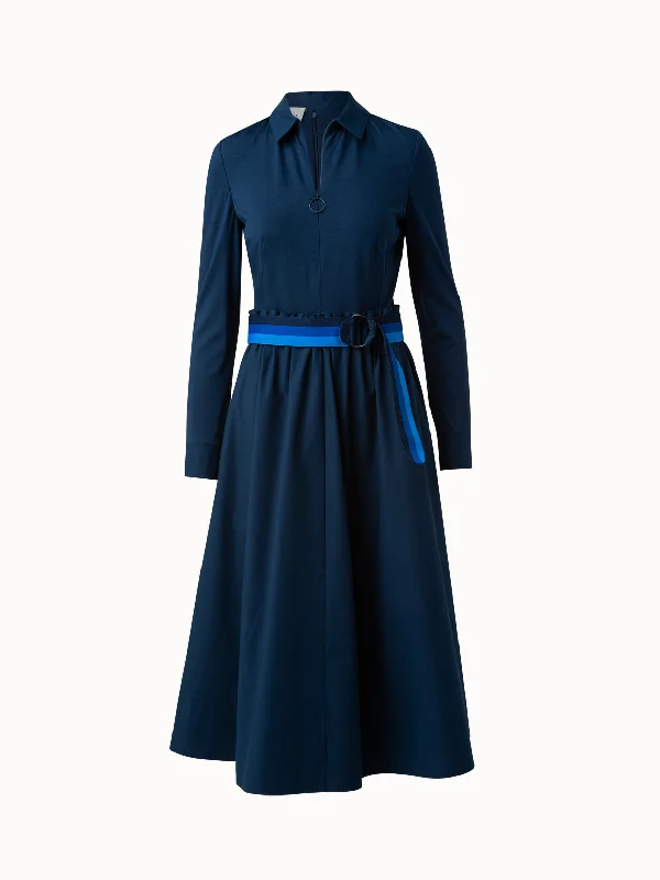 Final Clearance fitted dressSmart Mix Media Shirt Dress With Contrast Belt