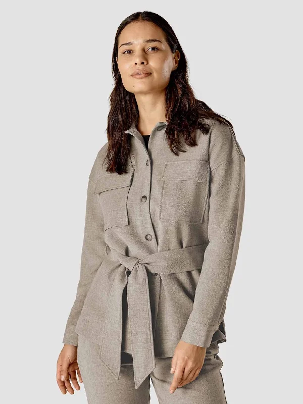 Lowest Price Belted Overshirt Cloud Beige