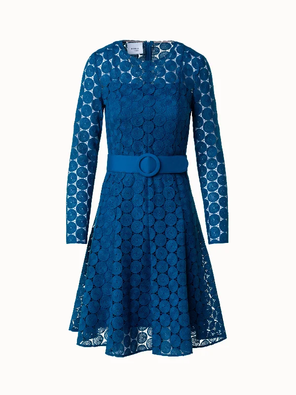 Price Reduction elegant shift dressFit and Flare Dress in Dot Embroidery