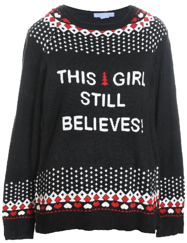 New Markdowns Festive Print Christmas Jumper - L