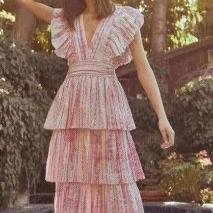 Final Markdown flowy evening dressKittenAlarm - Chelan Pleated Sleeves Layered Maxi Dress Final Markdown flowy evening dressKittenAlarm - Chelan Pleated Sleeves Layered Maxi Dress