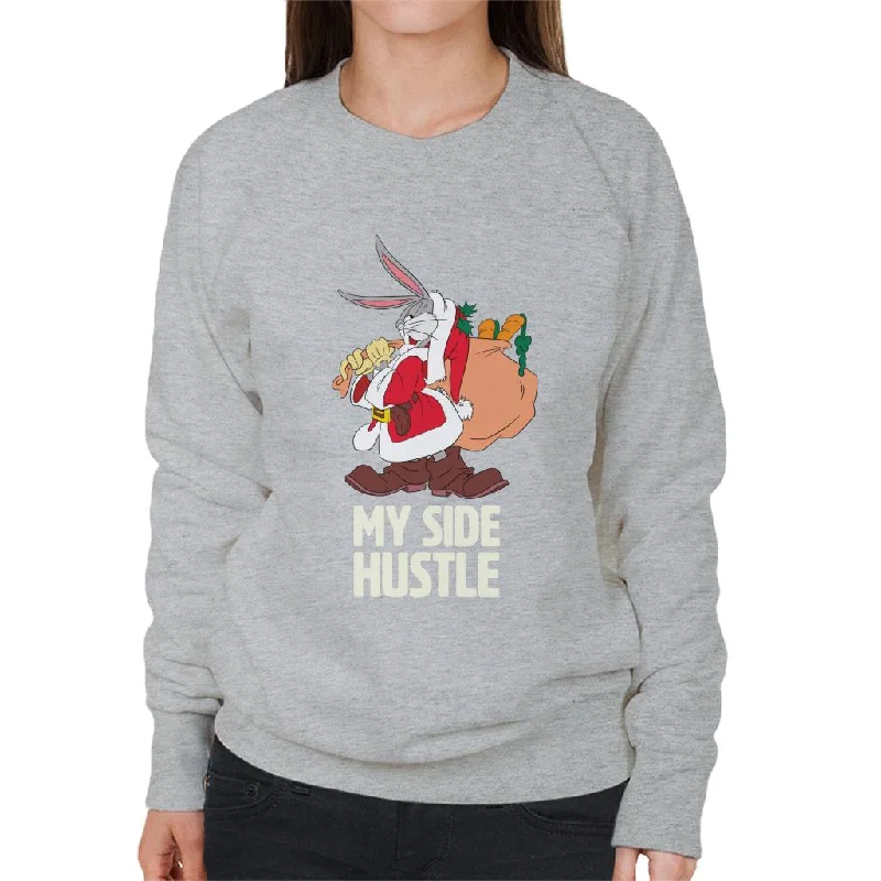 performance gym sweatshirtLooney Tunes Christmas Bugs Bunny My Side Hustle Women's Sweatshirt