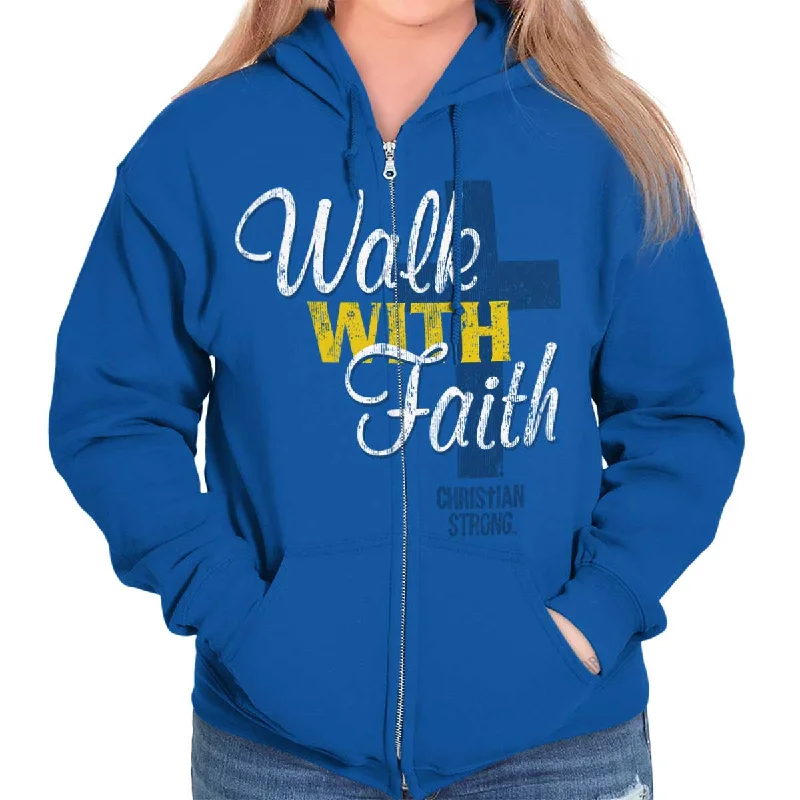 Act Fast stylish hoodieWalk With Faith Zip Hoodie