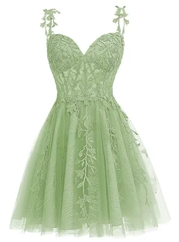 silk dressSage Green Floral Short Homecoming Dress A-line Graduation Dress Y619