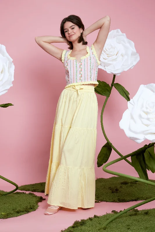 Best Deals Petra Maxi Boho Skirt - Lemon