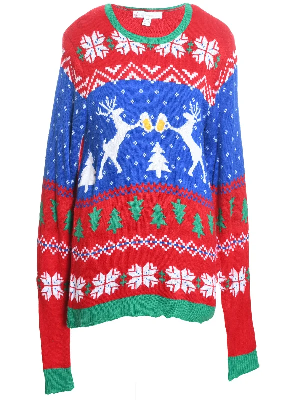 Must-Have Deals Festive Print Christmas Jumper - M