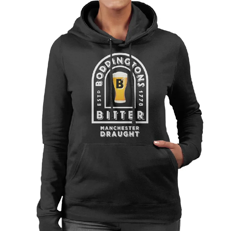 Limited Availability zippered hoodieBoddingtons Bitter Manchester Draught Women's Hooded Sweatshirt