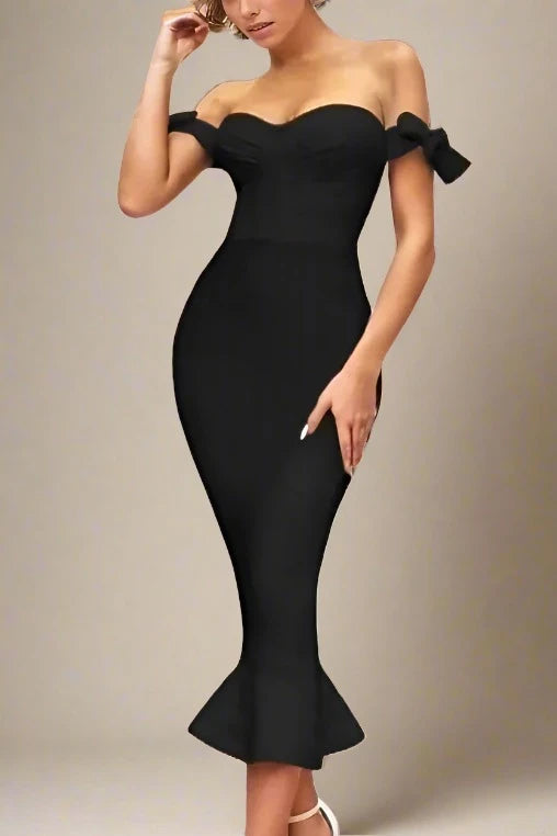 stylish dressHunter Bandage Midi Dress - Classic Black