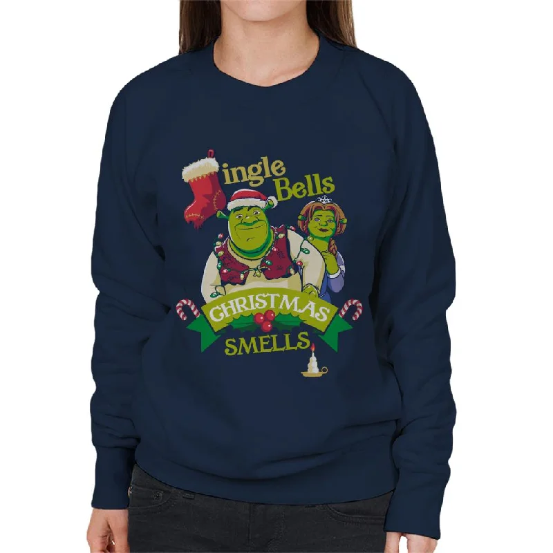 breathable workout hoodieShrek Christmas Jingle Bells Christmas Smells Women's Sweatshirt