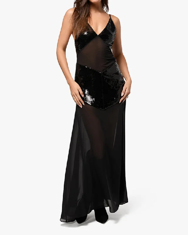 Super Sale trendy mini dressSheer Panel Maxi Dress