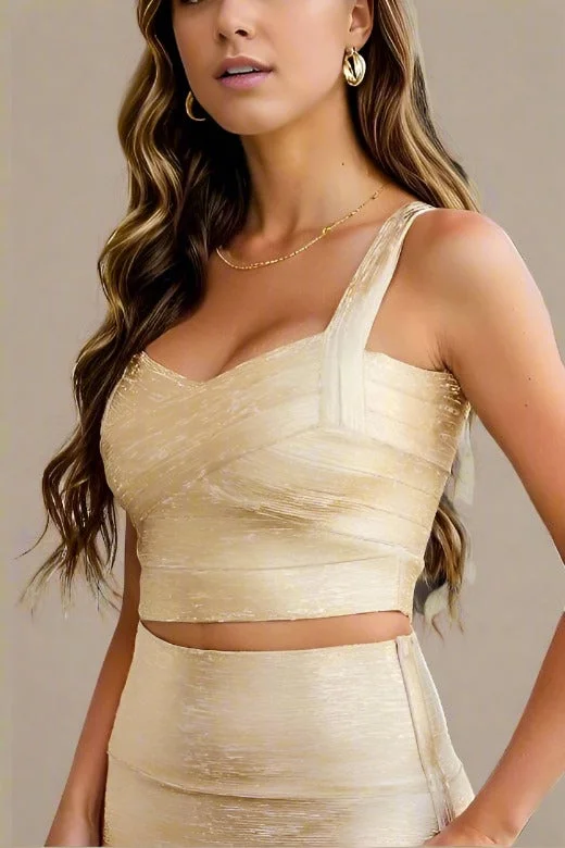 relaxed fit dressJay Bandage Crop Top - Gold