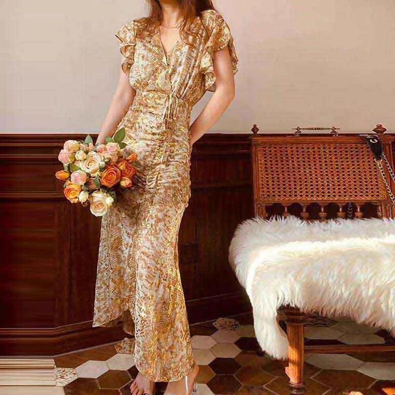 Sale Event tiered dressKittenAlarm - Caitriona Ruffle Sleeves Maxi Dress