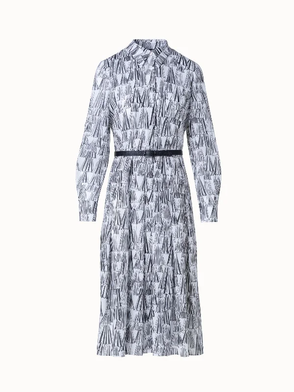 Grand Opening Sale trendy wrap dressCotton Shirt Dress with Asagao Print