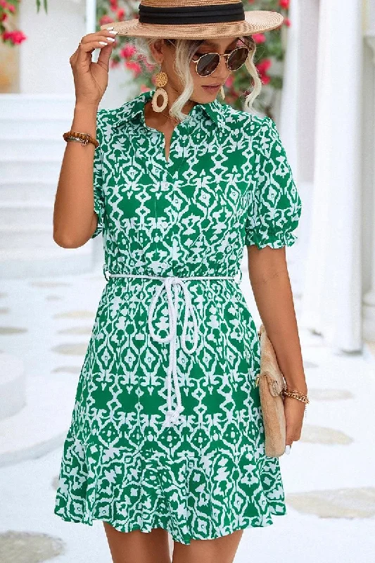 Deal Mania casual shift dressBUTTON NECK COLLARED WOMEN DRESS