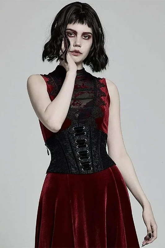 Amazing Deals Ash Wednesday Velvet Corset [BLACK]
