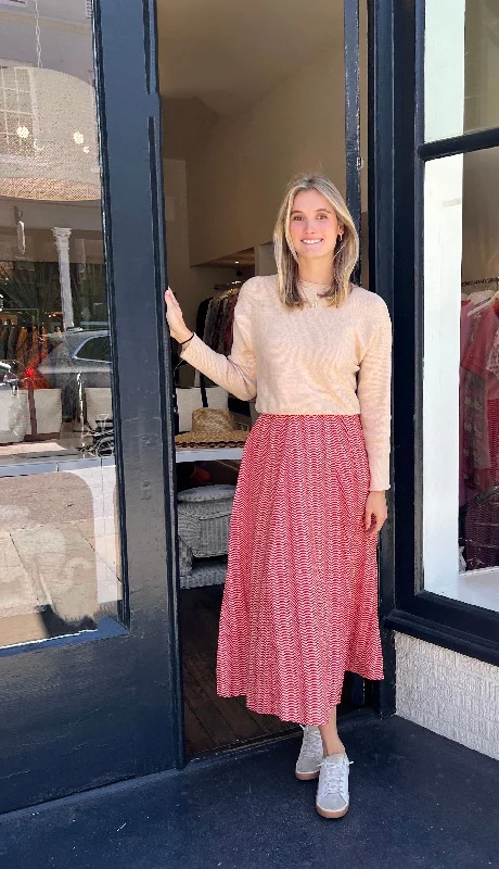 Extra Discounts Hanley Midi Skirt Red Wave