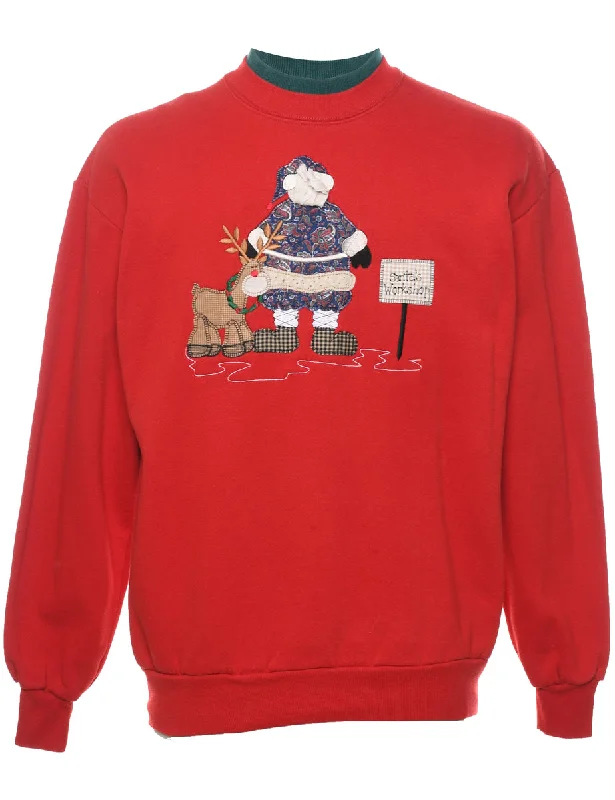 classic zip-up coatFestive Print Christmas Sweatshirt - M