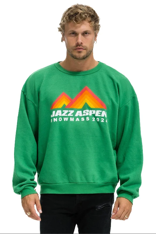 long-sleeve athletic hoodieJAZZ ASPEN SNOWMASS 2024 CREW SWEATSHIRT RELAXED - KELLY GREEN