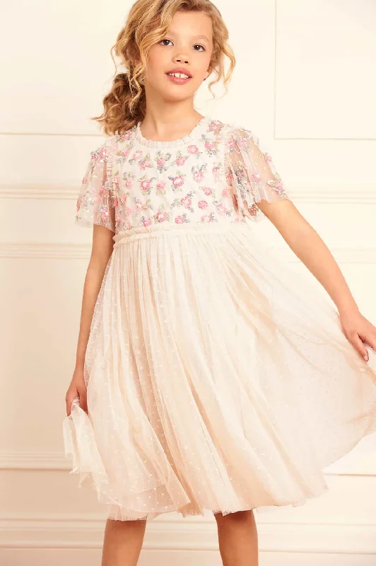 Shop and Save Shimmer Ditsy Bodice Kids Dress