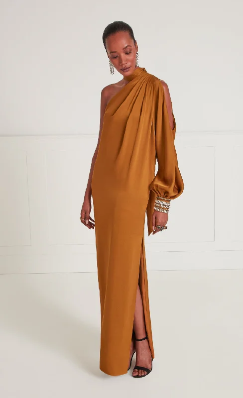 Value Deals Adalina Draped Dress - Honey