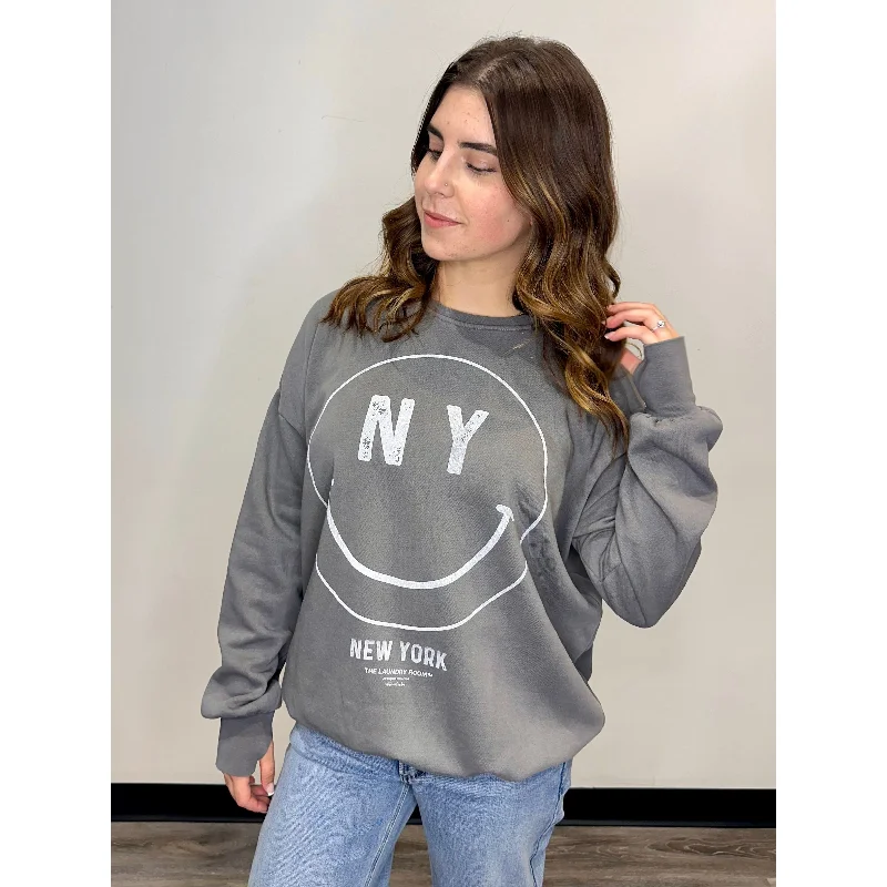 Markdowns chic fitness hoodieLaundry Room NY Smiley Jumper