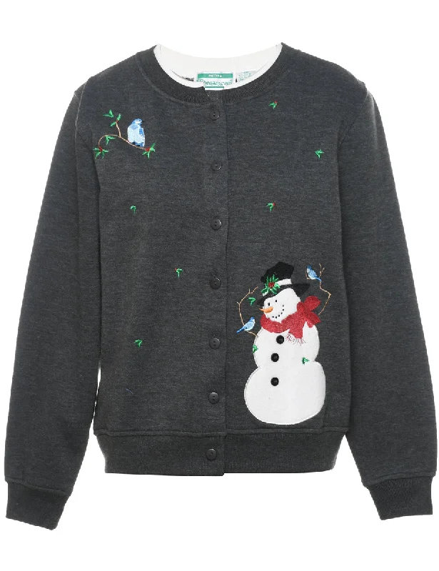 minimalist jacketSnowman Christmas Sweatshirt - M