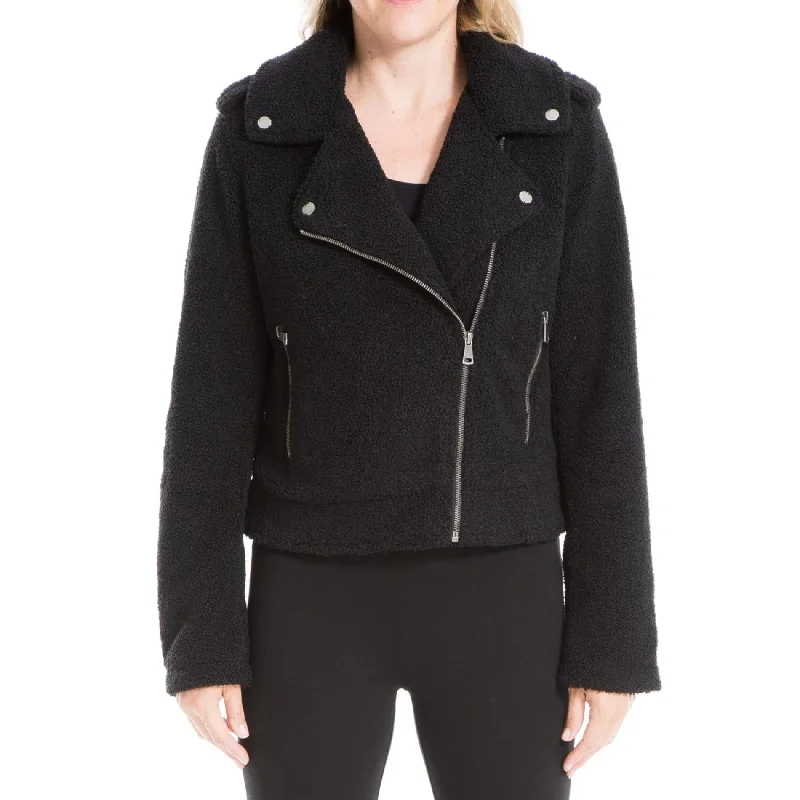 Buy Now Max Studio Asymmetrical Faux Fur Cozy Moto Jacket