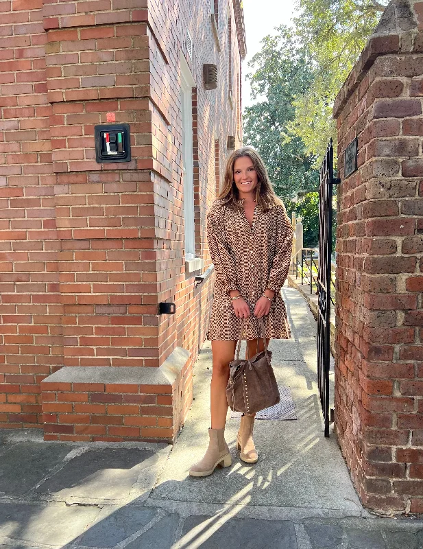 Sneak Peek Sale Geneva Mini Dress Brown Wave