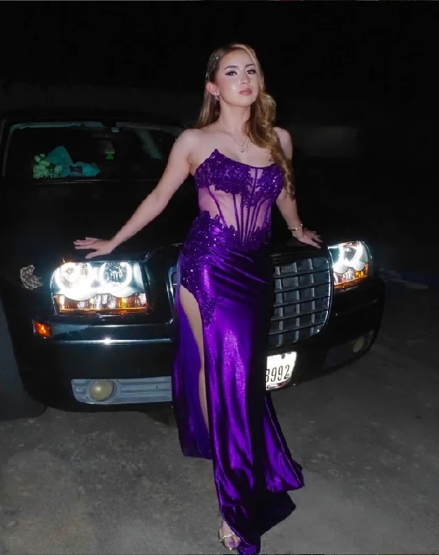 Today's Special casual midi dressElegant Purple Strapless Corset Long Prom Dress, DP2601