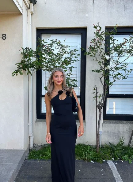 The Best Prices evening dressClassy Black Pary Dress One Shoulder Simple Evening Dress, DP2242