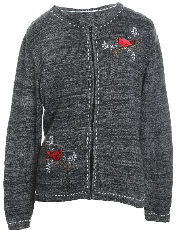 zip-up jacketFestive Print Christmas Cardigan - M