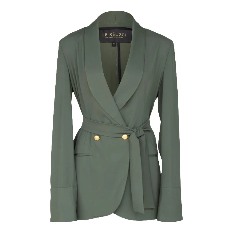 Flash Deals Women's Olive Blazer with Front Buttons