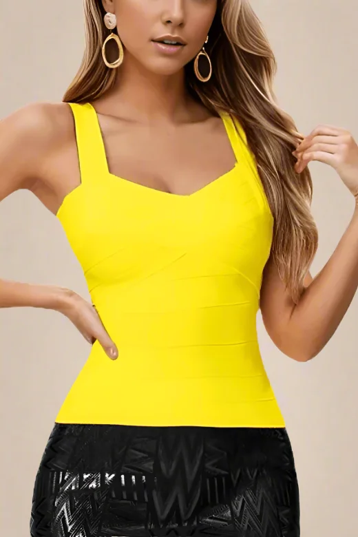 ashionable dressJay Bandage Top - Sun Yellow