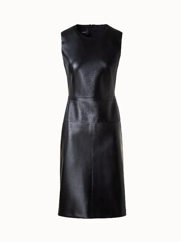 Amazing Deals spaghetti strap dressA-Line Sheath Dress in Lacquered Leather